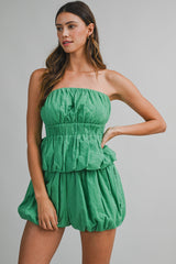 QUINLEY EMBROIDERED TUBE TOP AND SHORTS SET