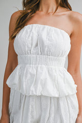 QUINLEY EMBROIDERED TUBE TOP AND SHORTS SET