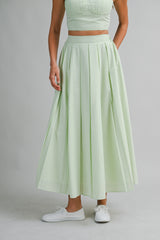 EVERLY GINGHAM TOP AND MIDI SKIRT SET