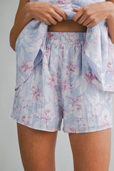 LRIE FLORAL PRINTED TOP AND SHORTS SET