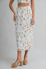 URSULA FLORAL BACK BOW TOP AND SKIRT SET