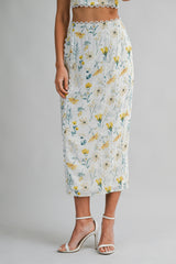 URSULA FLORAL BACK BOW TOP AND SKIRT SET