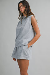 HARLEN HALF ZIP UP TANK OP AND SHORTS SET
