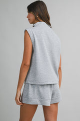 HARLEN HALF ZIP UP TANK OP AND SHORTS SET