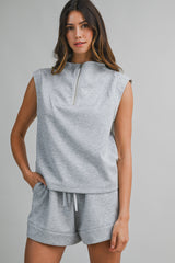 HARLEN HALF ZIP UP TANK OP AND SHORTS SET