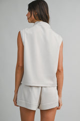 HARLEN HALF ZIP UP TANK OP AND SHORTS SET