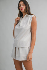 HARLEN HALF ZIP UP TANK OP AND SHORTS SET