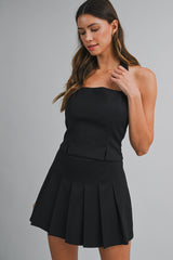 AVELINE HALTER NECK TOP AND SKORT SET