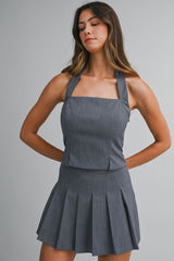 AVELINE HALTER NECK TOP AND SKORT SET