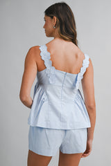 SIA TRIM SHOULDER DETAIL TOP AND SHORTS SET