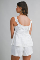 SIA TRIM SHOULDER DETAIL TOP AND SHORTS SET