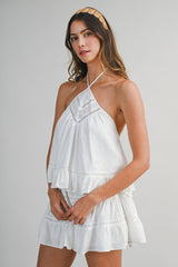 EMBERLY HALTER NECK TOP AND MINI SKIRT SET