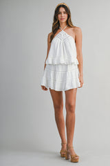 EMBERLY HALTER NECK TOP AND MINI SKIRT SET