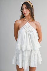 EMBERLY HALTER NECK TOP AND MINI SKIRT SET