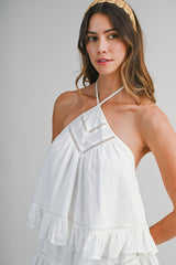 EMBERLY HALTER NECK TOP AND MINI SKIRT SET