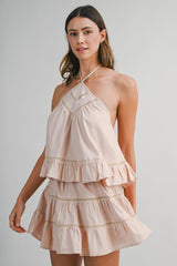 EMBERLY HALTER NECK TOP AND MINI SKIRT SET