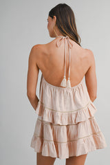 EMBERLY HALTER NECK TOP AND MINI SKIRT SET