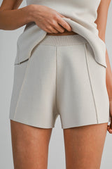 EVELYNN KNITTED SQUARE NECK TOP AND SHORTS SET