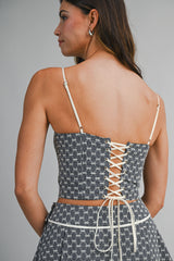 LUELLA EMBROIDERED EYELET TOP AND SKORT SET