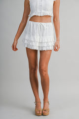 BILLIE EYELET CROP TOP AND MINI SKIRT SET