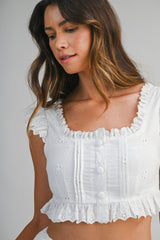 BILLIE EYELET CROP TOP AND MINI SKIRT SET