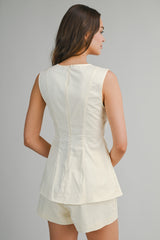 JOYCE COTTON SLEEVELESS TOP AND SHORTS SET
