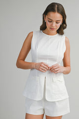 JOYCE COTTON SLEEVELESS TOP AND SHORTS SET