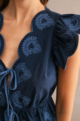JAINA EMBROIDERED SCALLOP TOP AND SHORTS SET