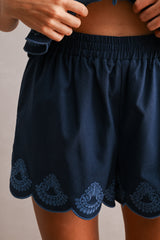 JAINA EMBROIDERED SCALLOP TOP AND SHORTS SET