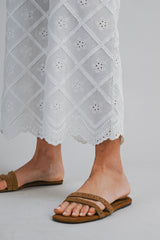 ALAIA EMBROIDERED EYELET TOP AND PANTS SET
