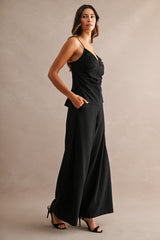 EZRA RUCHED TOP AND SIDE PINTUCK PANTS