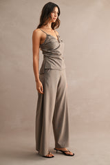 EZRA RUCHED TOP AND SIDE PINTUCK PANTS