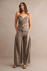 EZRA RUCHED TOP AND SIDE PINTUCK PANTS