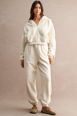 MARIA FLEECE HOODED ZIP UP AND PANTS SET