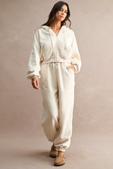 MARIA FLEECE HOODED ZIP UP AND PANTS SET