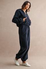 MARIA FLEECE HOODED ZIP UP AND PANTS SET