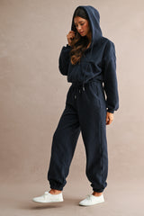 MARIA FLEECE HOODED ZIP UP AND PANTS SET