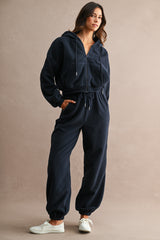 MARIA FLEECE HOODED ZIP UP AND PANTS SET