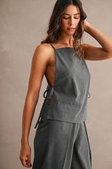 SALLY SIDE TIED TOP AND PLEATED TROUSER SET