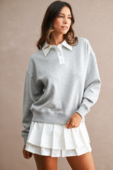 EMILY SCUBA CONTRAST COLLAR PULLOVER SKORT SET