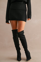 ALLIE RIBBED HALF ZIP MINI SKIRT SET
