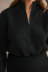 ALLIE RIBBED HALF ZIP MINI SKIRT SET