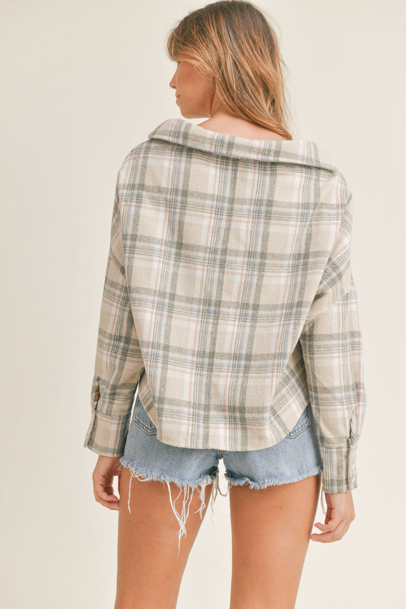 JOANNE PLAID BUTTON DOWN SHIRT