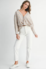 SYDNEY STRIPE CROSS FRONT SHIRT