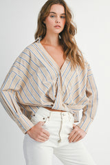 SYDNEY STRIPE CROSS FRONT SHIRT