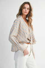 SYDNEY STRIPE CROSS FRONT SHIRT