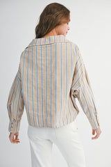 SYDNEY STRIPE CROSS FRONT SHIRT
