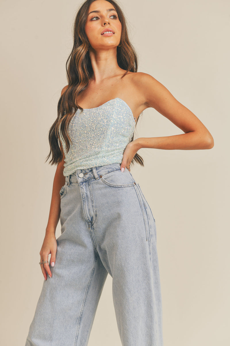 HAVEN SEQUIN CROP TOP