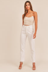 TINSLEY RUCHED FITTED CROP TOP