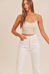 TINSLEY RUCHED FITTED CROP TOP